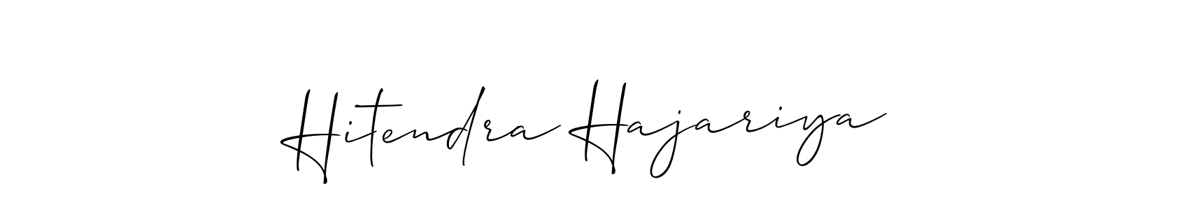 It looks lik you need a new signature style for name Hitendra Hajariya. Design unique handwritten (Allison_Script) signature with our free signature maker in just a few clicks. Hitendra Hajariya signature style 2 images and pictures png