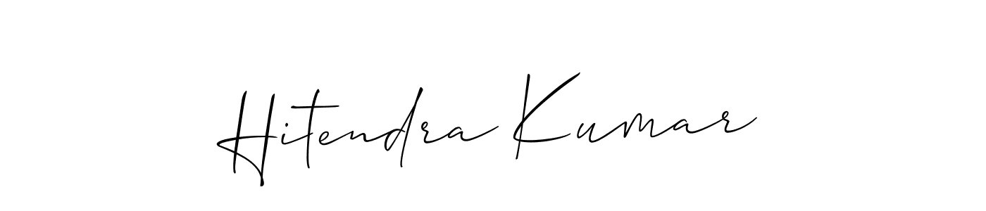 Also we have Hitendra Kumar name is the best signature style. Create professional handwritten signature collection using Allison_Script autograph style. Hitendra Kumar signature style 2 images and pictures png