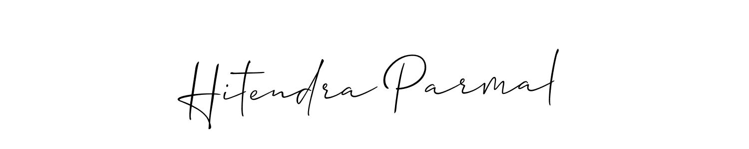 Allison_Script is a professional signature style that is perfect for those who want to add a touch of class to their signature. It is also a great choice for those who want to make their signature more unique. Get Hitendra Parmal name to fancy signature for free. Hitendra Parmal signature style 2 images and pictures png