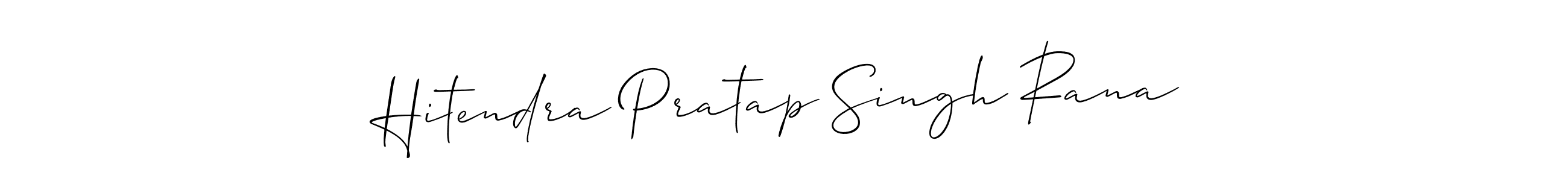 How to make Hitendra Pratap Singh Rana name signature. Use Allison_Script style for creating short signs online. This is the latest handwritten sign. Hitendra Pratap Singh Rana signature style 2 images and pictures png