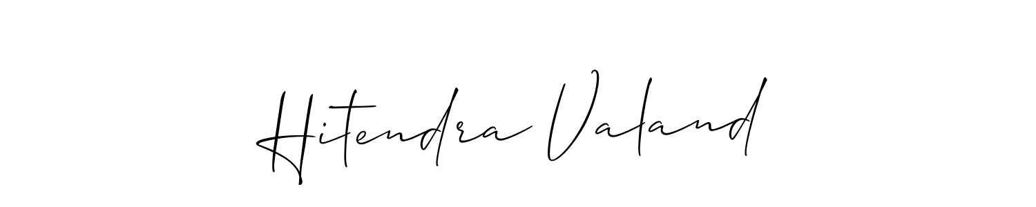 if you are searching for the best signature style for your name Hitendra Valand. so please give up your signature search. here we have designed multiple signature styles  using Allison_Script. Hitendra Valand signature style 2 images and pictures png