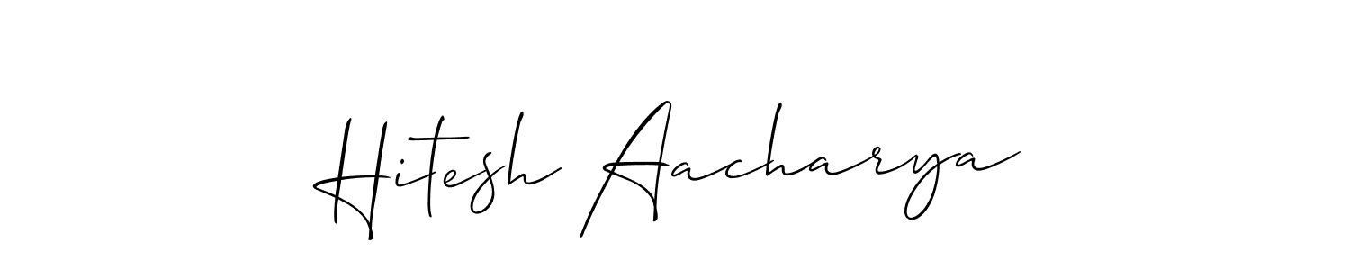 How to make Hitesh Aacharya name signature. Use Allison_Script style for creating short signs online. This is the latest handwritten sign. Hitesh Aacharya signature style 2 images and pictures png