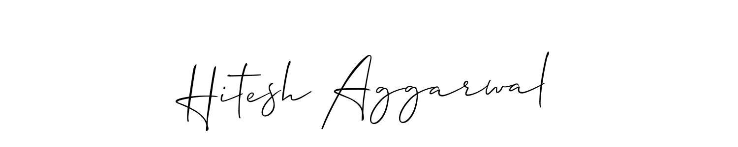 How to make Hitesh Aggarwal name signature. Use Allison_Script style for creating short signs online. This is the latest handwritten sign. Hitesh Aggarwal signature style 2 images and pictures png