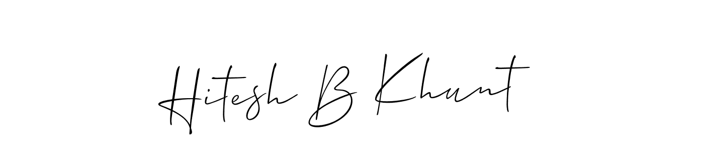 Hitesh B Khunt stylish signature style. Best Handwritten Sign (Allison_Script) for my name. Handwritten Signature Collection Ideas for my name Hitesh B Khunt. Hitesh B Khunt signature style 2 images and pictures png