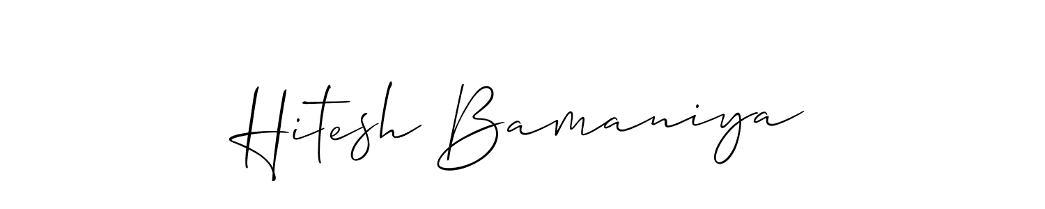 You can use this online signature creator to create a handwritten signature for the name Hitesh Bamaniya. This is the best online autograph maker. Hitesh Bamaniya signature style 2 images and pictures png