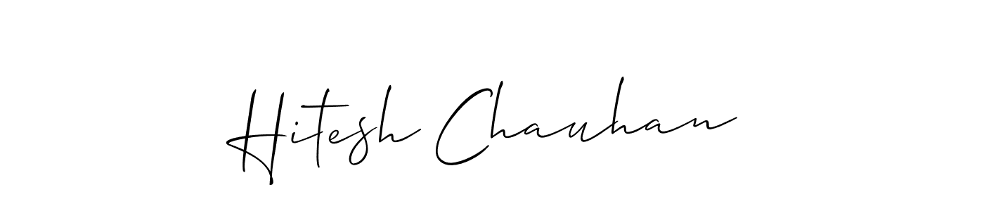 Allison_Script is a professional signature style that is perfect for those who want to add a touch of class to their signature. It is also a great choice for those who want to make their signature more unique. Get Hitesh Chauhan name to fancy signature for free. Hitesh Chauhan signature style 2 images and pictures png