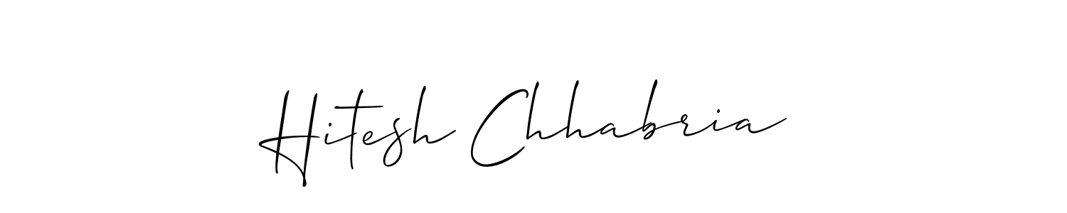 How to make Hitesh Chhabria signature? Allison_Script is a professional autograph style. Create handwritten signature for Hitesh Chhabria name. Hitesh Chhabria signature style 2 images and pictures png