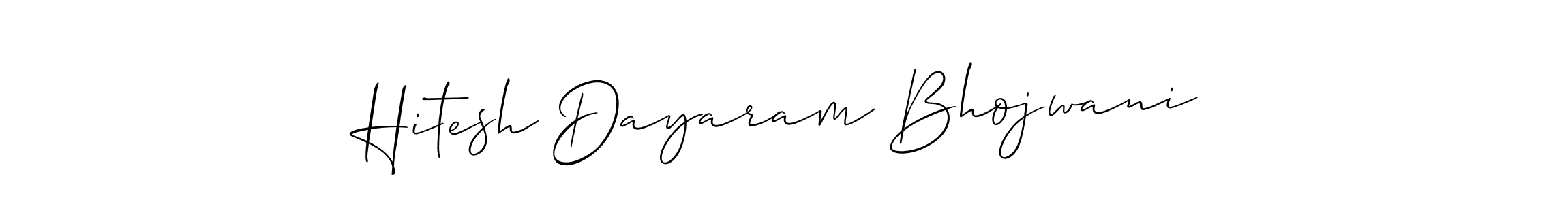 This is the best signature style for the Hitesh Dayaram Bhojwani name. Also you like these signature font (Allison_Script). Mix name signature. Hitesh Dayaram Bhojwani signature style 2 images and pictures png