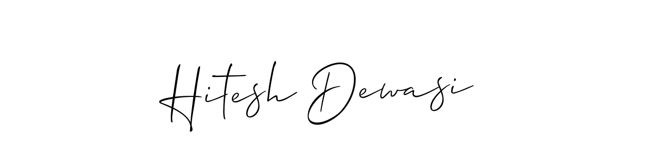 Allison_Script is a professional signature style that is perfect for those who want to add a touch of class to their signature. It is also a great choice for those who want to make their signature more unique. Get Hitesh Dewasi name to fancy signature for free. Hitesh Dewasi signature style 2 images and pictures png