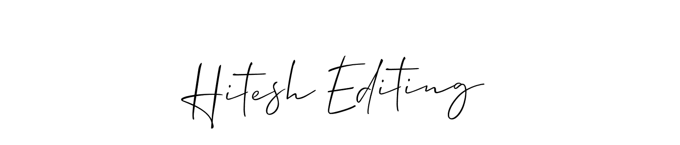 Also You can easily find your signature by using the search form. We will create Hitesh Editing name handwritten signature images for you free of cost using Allison_Script sign style. Hitesh Editing signature style 2 images and pictures png