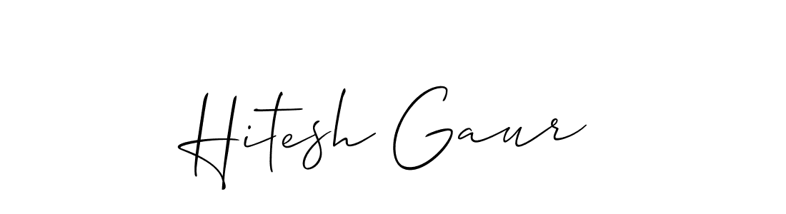 Also we have Hitesh Gaur name is the best signature style. Create professional handwritten signature collection using Allison_Script autograph style. Hitesh Gaur signature style 2 images and pictures png