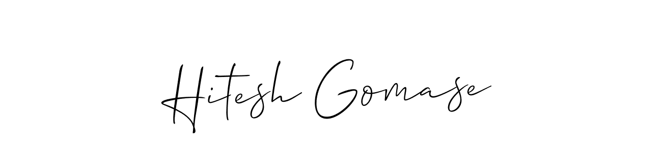 Hitesh Gomase stylish signature style. Best Handwritten Sign (Allison_Script) for my name. Handwritten Signature Collection Ideas for my name Hitesh Gomase. Hitesh Gomase signature style 2 images and pictures png