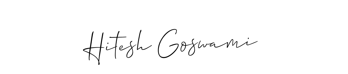 Also we have Hitesh Goswami name is the best signature style. Create professional handwritten signature collection using Allison_Script autograph style. Hitesh Goswami signature style 2 images and pictures png