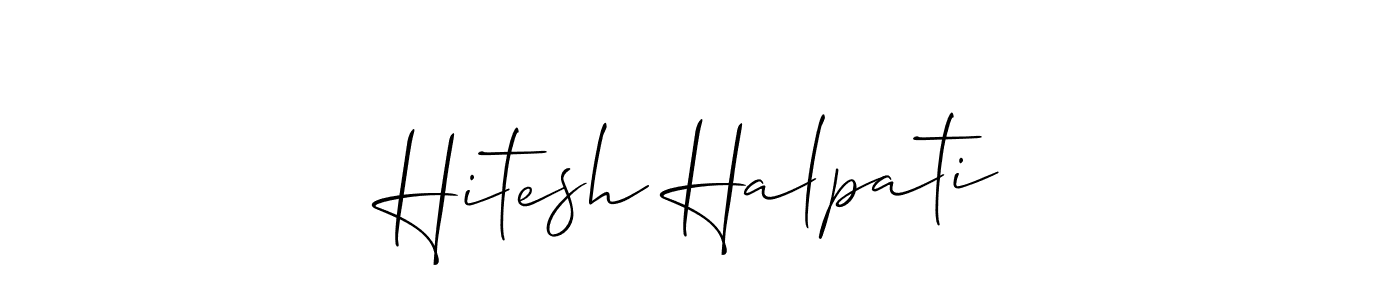 Make a beautiful signature design for name Hitesh Halpati. With this signature (Allison_Script) style, you can create a handwritten signature for free. Hitesh Halpati signature style 2 images and pictures png