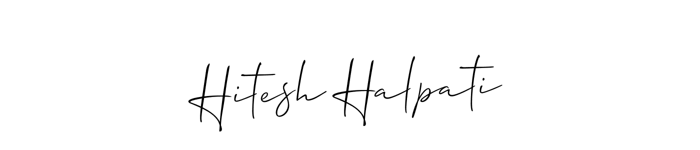 The best way (Allison_Script) to make a short signature is to pick only two or three words in your name. The name Hitesh Halpati include a total of six letters. For converting this name. Hitesh Halpati signature style 2 images and pictures png