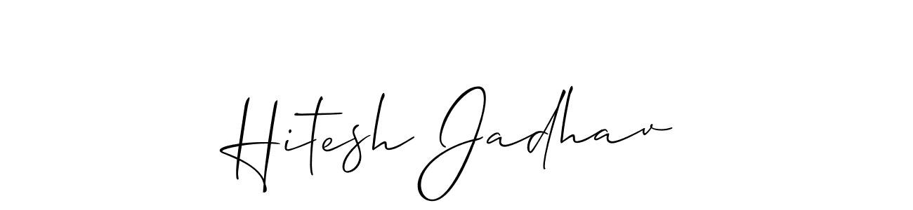 Create a beautiful signature design for name Hitesh Jadhav. With this signature (Allison_Script) fonts, you can make a handwritten signature for free. Hitesh Jadhav signature style 2 images and pictures png