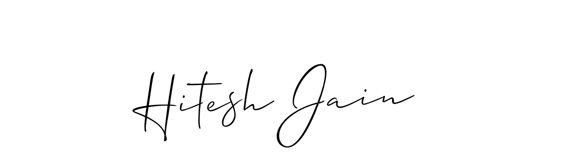 The best way (Allison_Script) to make a short signature is to pick only two or three words in your name. The name Hitesh Jain include a total of six letters. For converting this name. Hitesh Jain signature style 2 images and pictures png