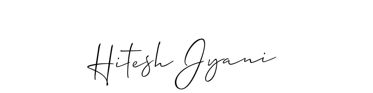 How to make Hitesh Jyani signature? Allison_Script is a professional autograph style. Create handwritten signature for Hitesh Jyani name. Hitesh Jyani signature style 2 images and pictures png