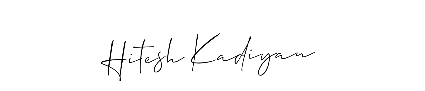 Use a signature maker to create a handwritten signature online. With this signature software, you can design (Allison_Script) your own signature for name Hitesh Kadiyan. Hitesh Kadiyan signature style 2 images and pictures png