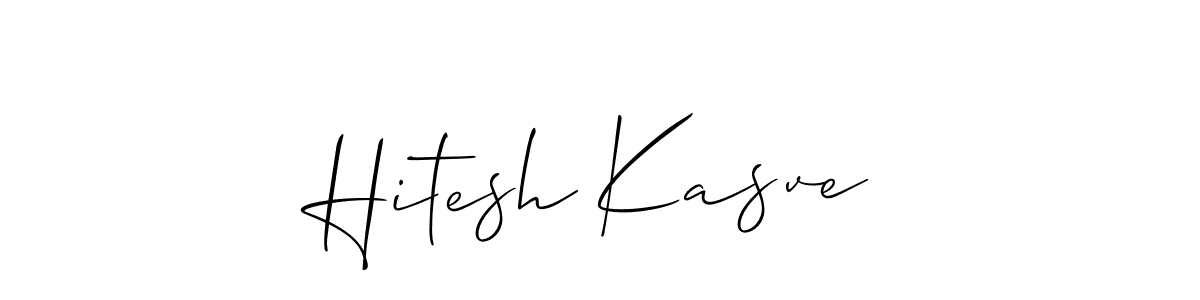 How to make Hitesh Kasve name signature. Use Allison_Script style for creating short signs online. This is the latest handwritten sign. Hitesh Kasve signature style 2 images and pictures png