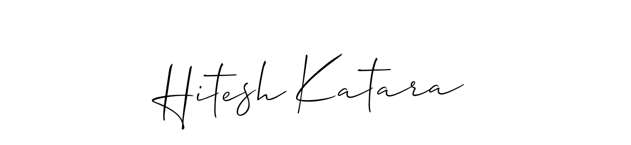 How to make Hitesh Katara name signature. Use Allison_Script style for creating short signs online. This is the latest handwritten sign. Hitesh Katara signature style 2 images and pictures png