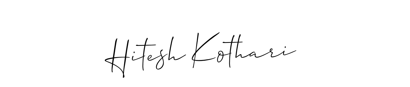 Also You can easily find your signature by using the search form. We will create Hitesh Kothari name handwritten signature images for you free of cost using Allison_Script sign style. Hitesh Kothari signature style 2 images and pictures png