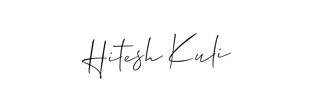 Allison_Script is a professional signature style that is perfect for those who want to add a touch of class to their signature. It is also a great choice for those who want to make their signature more unique. Get Hitesh Kuli name to fancy signature for free. Hitesh Kuli signature style 2 images and pictures png