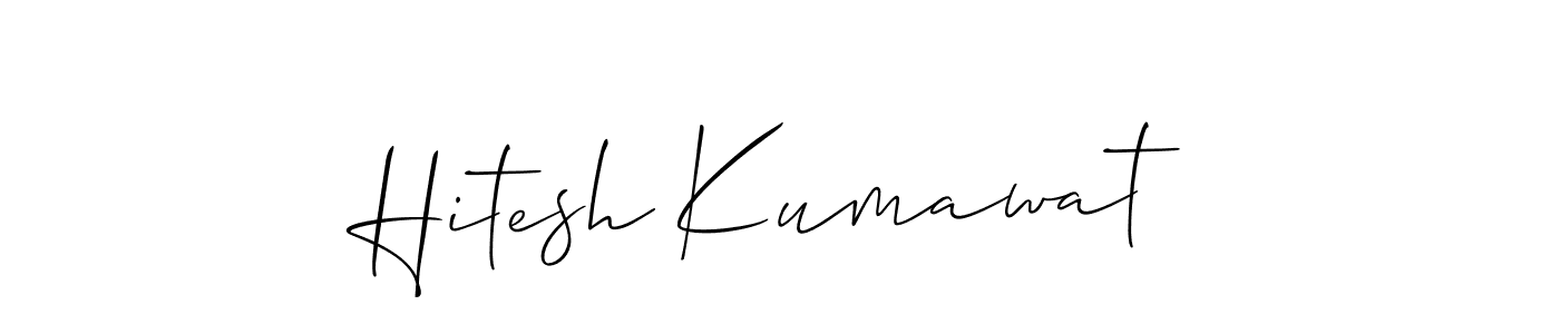 You should practise on your own different ways (Allison_Script) to write your name (Hitesh Kumawat) in signature. don't let someone else do it for you. Hitesh Kumawat signature style 2 images and pictures png