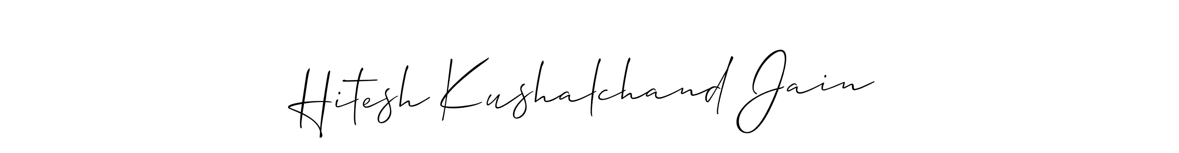 It looks lik you need a new signature style for name Hitesh Kushalchand Jain. Design unique handwritten (Allison_Script) signature with our free signature maker in just a few clicks. Hitesh Kushalchand Jain signature style 2 images and pictures png