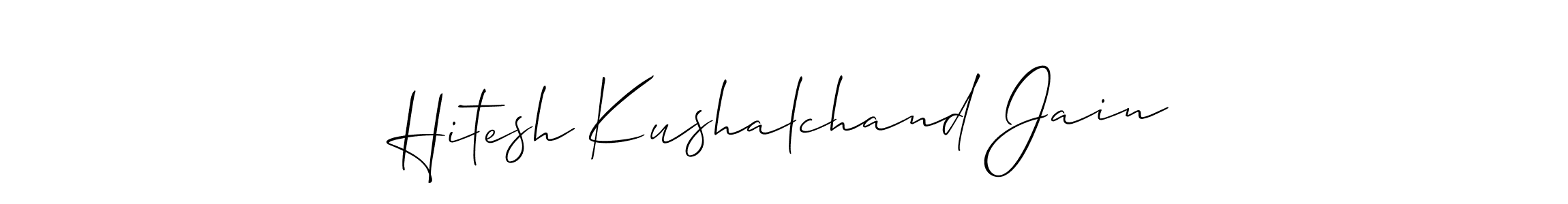 Allison_Script is a professional signature style that is perfect for those who want to add a touch of class to their signature. It is also a great choice for those who want to make their signature more unique. Get Hitesh Kushalchand Jain name to fancy signature for free. Hitesh Kushalchand Jain signature style 2 images and pictures png