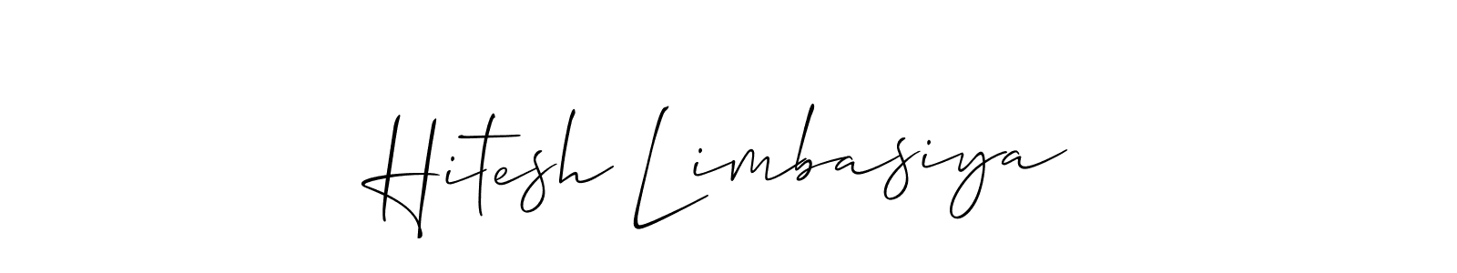 Also we have Hitesh Limbasiya name is the best signature style. Create professional handwritten signature collection using Allison_Script autograph style. Hitesh Limbasiya signature style 2 images and pictures png