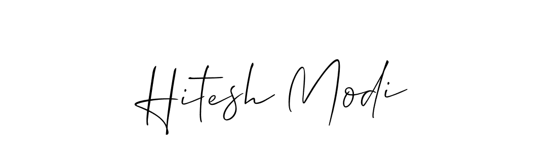 How to make Hitesh Modi name signature. Use Allison_Script style for creating short signs online. This is the latest handwritten sign. Hitesh Modi signature style 2 images and pictures png