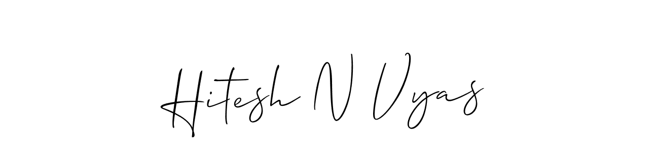 Make a beautiful signature design for name Hitesh N Vyas. With this signature (Allison_Script) style, you can create a handwritten signature for free. Hitesh N Vyas signature style 2 images and pictures png