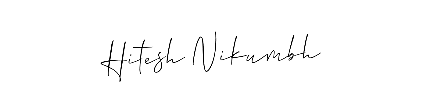 Use a signature maker to create a handwritten signature online. With this signature software, you can design (Allison_Script) your own signature for name Hitesh Nikumbh. Hitesh Nikumbh signature style 2 images and pictures png