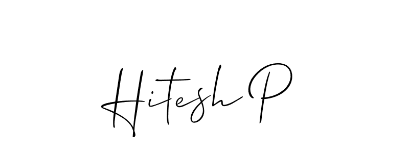 if you are searching for the best signature style for your name Hitesh P. so please give up your signature search. here we have designed multiple signature styles  using Allison_Script. Hitesh P signature style 2 images and pictures png