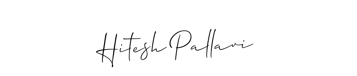 How to Draw Hitesh Pallavi signature style? Allison_Script is a latest design signature styles for name Hitesh Pallavi. Hitesh Pallavi signature style 2 images and pictures png