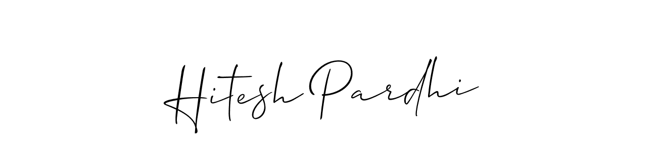 How to make Hitesh Pardhi name signature. Use Allison_Script style for creating short signs online. This is the latest handwritten sign. Hitesh Pardhi signature style 2 images and pictures png