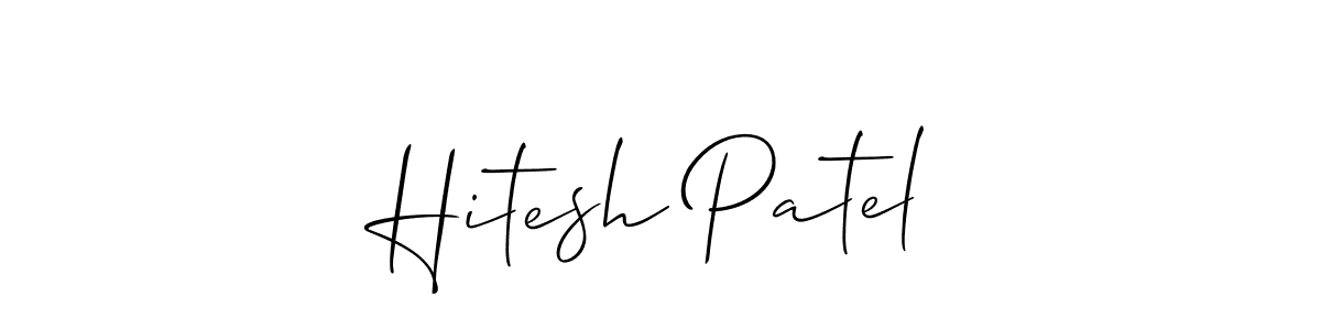 Create a beautiful signature design for name Hitesh Patel. With this signature (Allison_Script) fonts, you can make a handwritten signature for free. Hitesh Patel signature style 2 images and pictures png