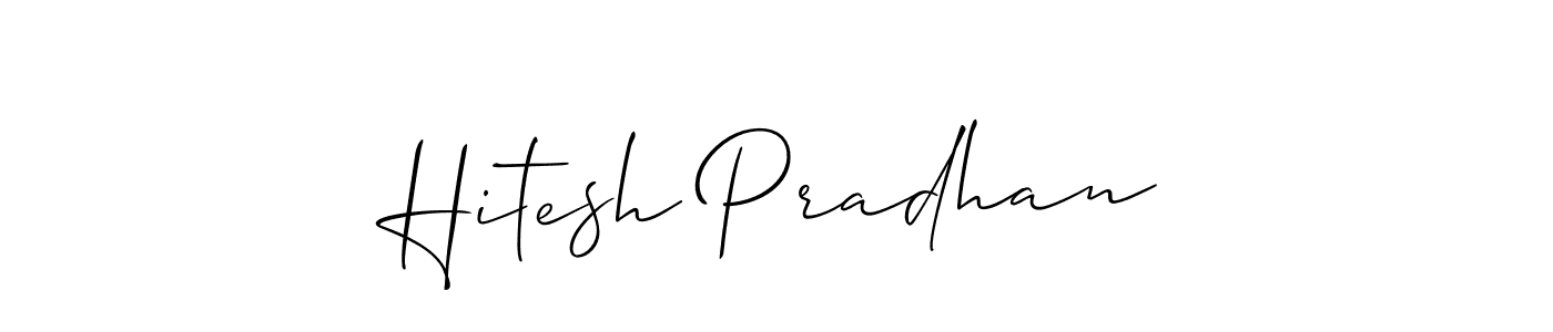 How to make Hitesh Pradhan name signature. Use Allison_Script style for creating short signs online. This is the latest handwritten sign. Hitesh Pradhan signature style 2 images and pictures png
