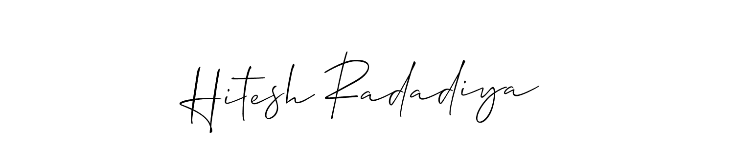 Also we have Hitesh Radadiya name is the best signature style. Create professional handwritten signature collection using Allison_Script autograph style. Hitesh Radadiya signature style 2 images and pictures png