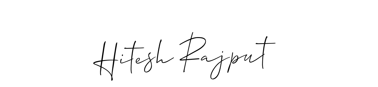 How to make Hitesh Rajput name signature. Use Allison_Script style for creating short signs online. This is the latest handwritten sign. Hitesh Rajput signature style 2 images and pictures png