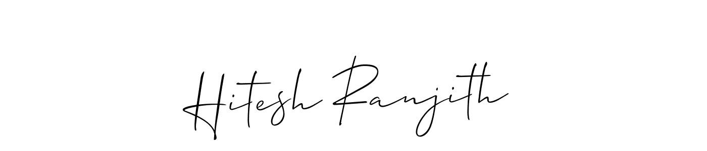 How to Draw Hitesh Ranjith signature style? Allison_Script is a latest design signature styles for name Hitesh Ranjith. Hitesh Ranjith signature style 2 images and pictures png