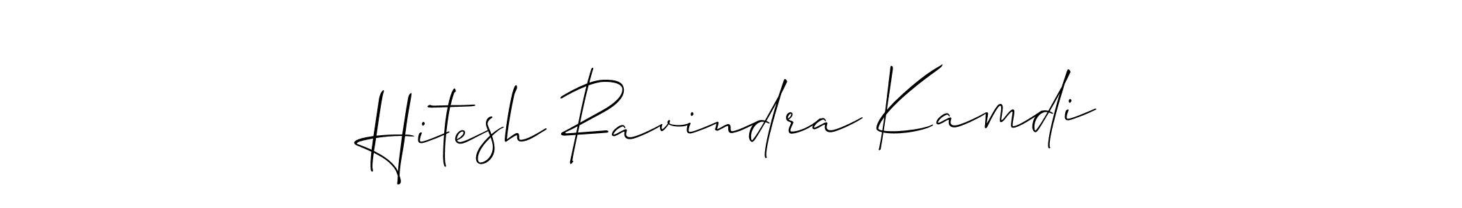 You should practise on your own different ways (Allison_Script) to write your name (Hitesh Ravindra Kamdi) in signature. don't let someone else do it for you. Hitesh Ravindra Kamdi signature style 2 images and pictures png