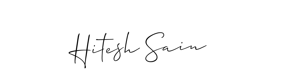 Also You can easily find your signature by using the search form. We will create Hitesh Sain name handwritten signature images for you free of cost using Allison_Script sign style. Hitesh Sain signature style 2 images and pictures png