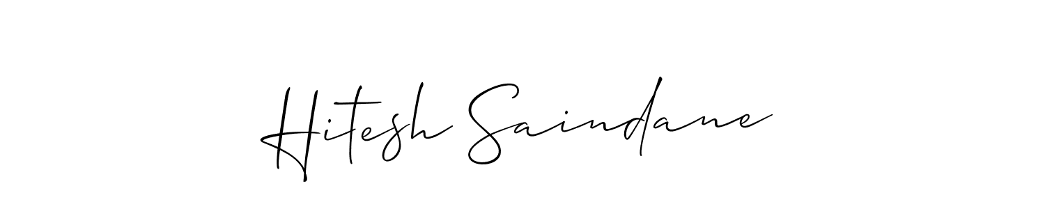 This is the best signature style for the Hitesh Saindane name. Also you like these signature font (Allison_Script). Mix name signature. Hitesh Saindane signature style 2 images and pictures png