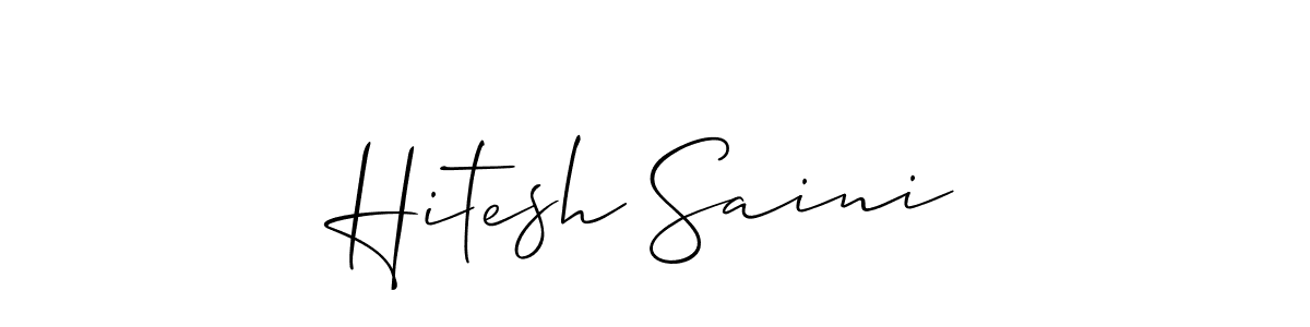 Similarly Allison_Script is the best handwritten signature design. Signature creator online .You can use it as an online autograph creator for name Hitesh Saini. Hitesh Saini signature style 2 images and pictures png