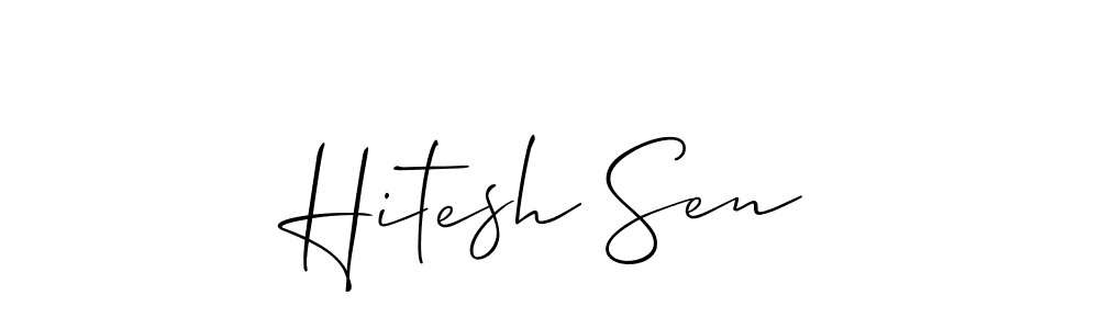 Design your own signature with our free online signature maker. With this signature software, you can create a handwritten (Allison_Script) signature for name Hitesh Sen. Hitesh Sen signature style 2 images and pictures png
