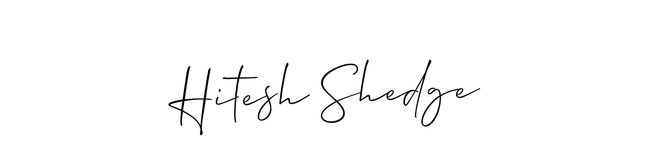 Create a beautiful signature design for name Hitesh Shedge. With this signature (Allison_Script) fonts, you can make a handwritten signature for free. Hitesh Shedge signature style 2 images and pictures png