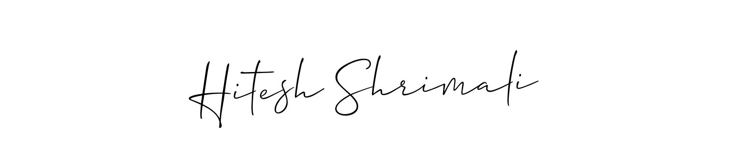 if you are searching for the best signature style for your name Hitesh Shrimali. so please give up your signature search. here we have designed multiple signature styles  using Allison_Script. Hitesh Shrimali signature style 2 images and pictures png