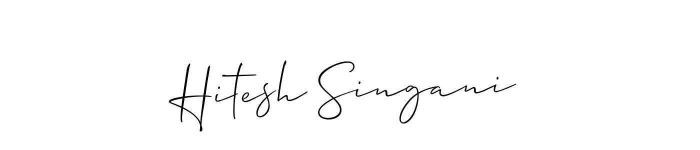 Similarly Allison_Script is the best handwritten signature design. Signature creator online .You can use it as an online autograph creator for name Hitesh Singani. Hitesh Singani signature style 2 images and pictures png